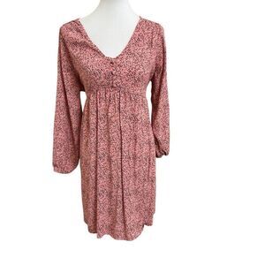 The Nines by Hatch Pink Ditzy Floral Babydoll Maternity Dress Size Large